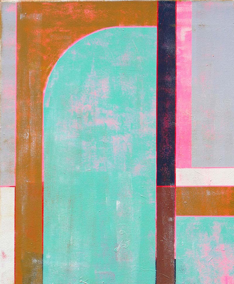 circle in circle mint - lijnen schilderij