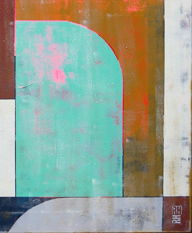 circle in circle mint - lijnen schilderij