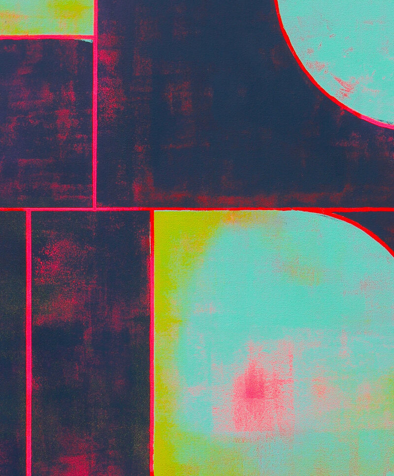 Schilderij kopen - Circle in Circle black blue square