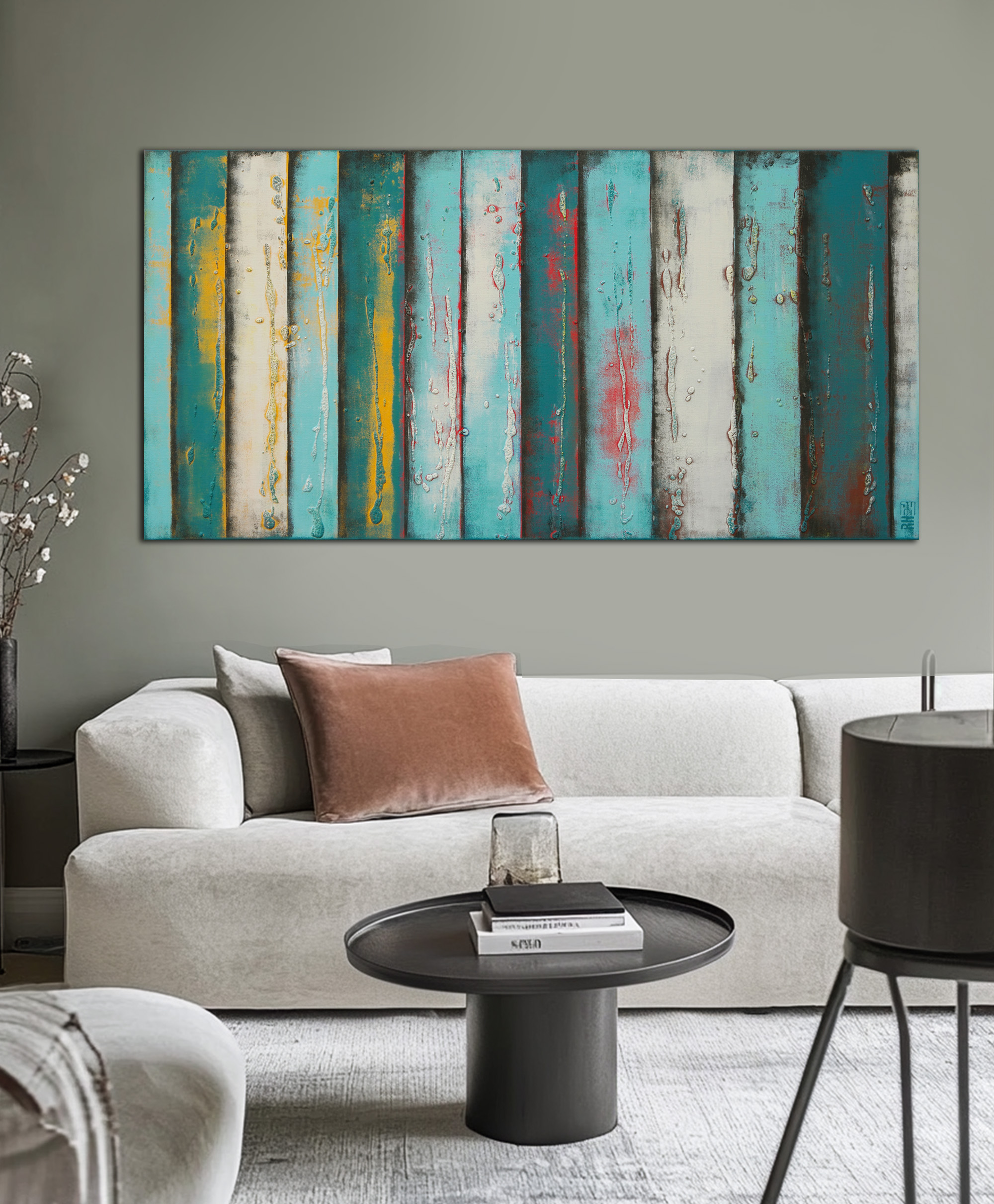 abstract schilderij kopen - Blue Panels