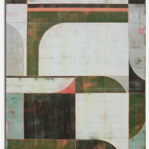 The Maze Green and Black van Ronald Hunter – voorkant van het abstracte schilderij